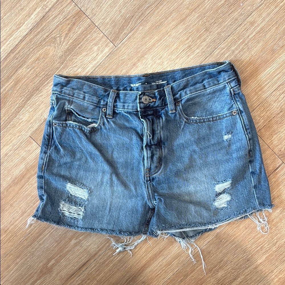 Denim Blue Distressed Women's Shorts